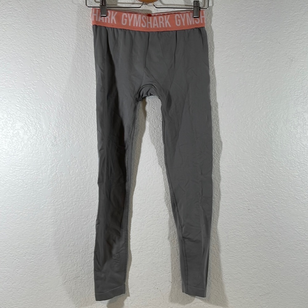Gymshark Seamless Gray & Coral Workout Leggings Size Medium